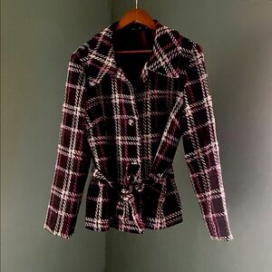 Briggs New York Black purple and Pink tweed coat